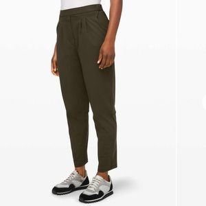 Lululemon Essential High-Rise Trouser cropped jogger slim work pants dark olive